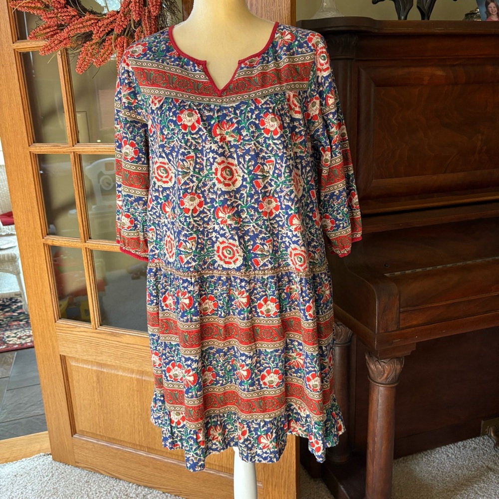 Vermont Country Store Cotton Dress Boho Farmcore Cottagecore